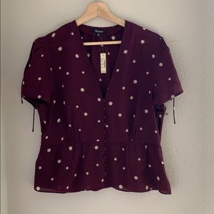 Madewell Burgundy star top